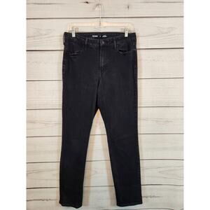 Old Navy Women's High-Rise Straight Jeans Comfortable Black Size 10‎